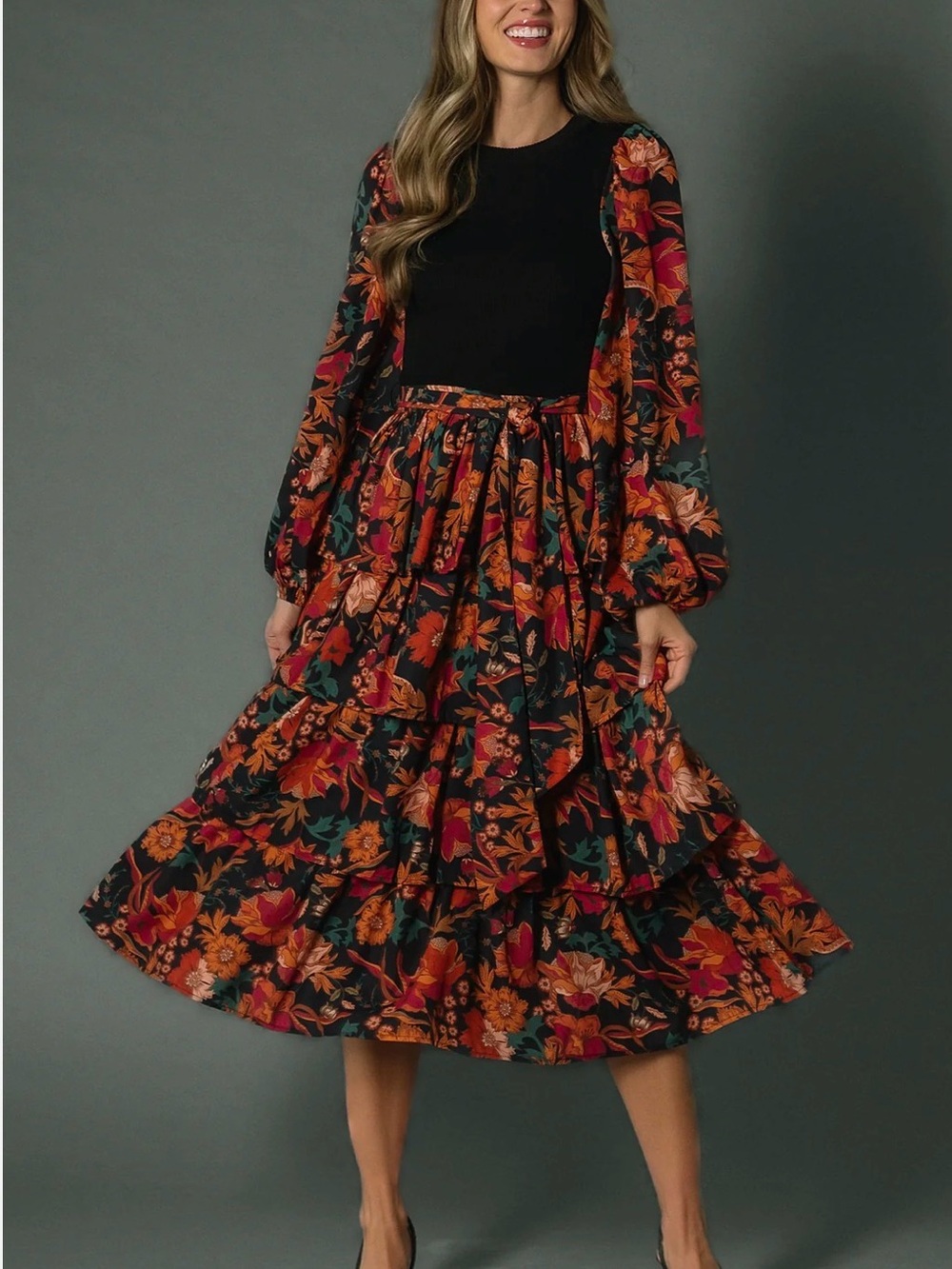 Baltic Born Sylvie Tiered Midi Dress
